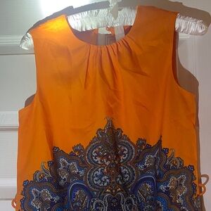 Zara Orange and Blue Paisley Women's Dress